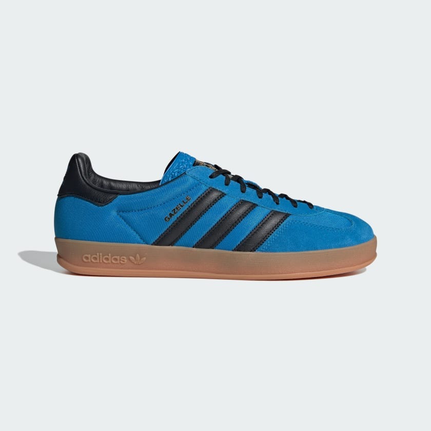 bright blue adidas gazelles