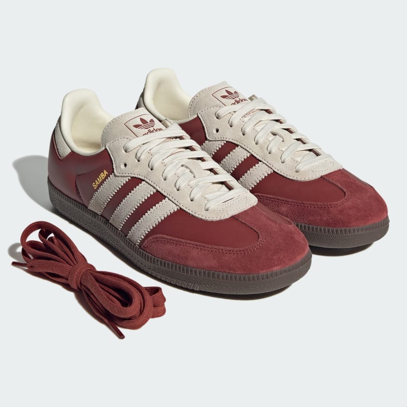 【adidas】SAMBA OG ★JI3216★ ルビー/ホワイト ユニセックス Adidas Samba OG Preloved Ruby Cream White JI3216 Mens Shoes