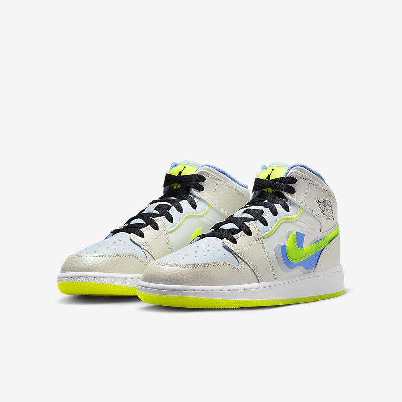 Air Jordan 1 Mid SE GS Warped Swoosh DV1314-017 | More Sneakers