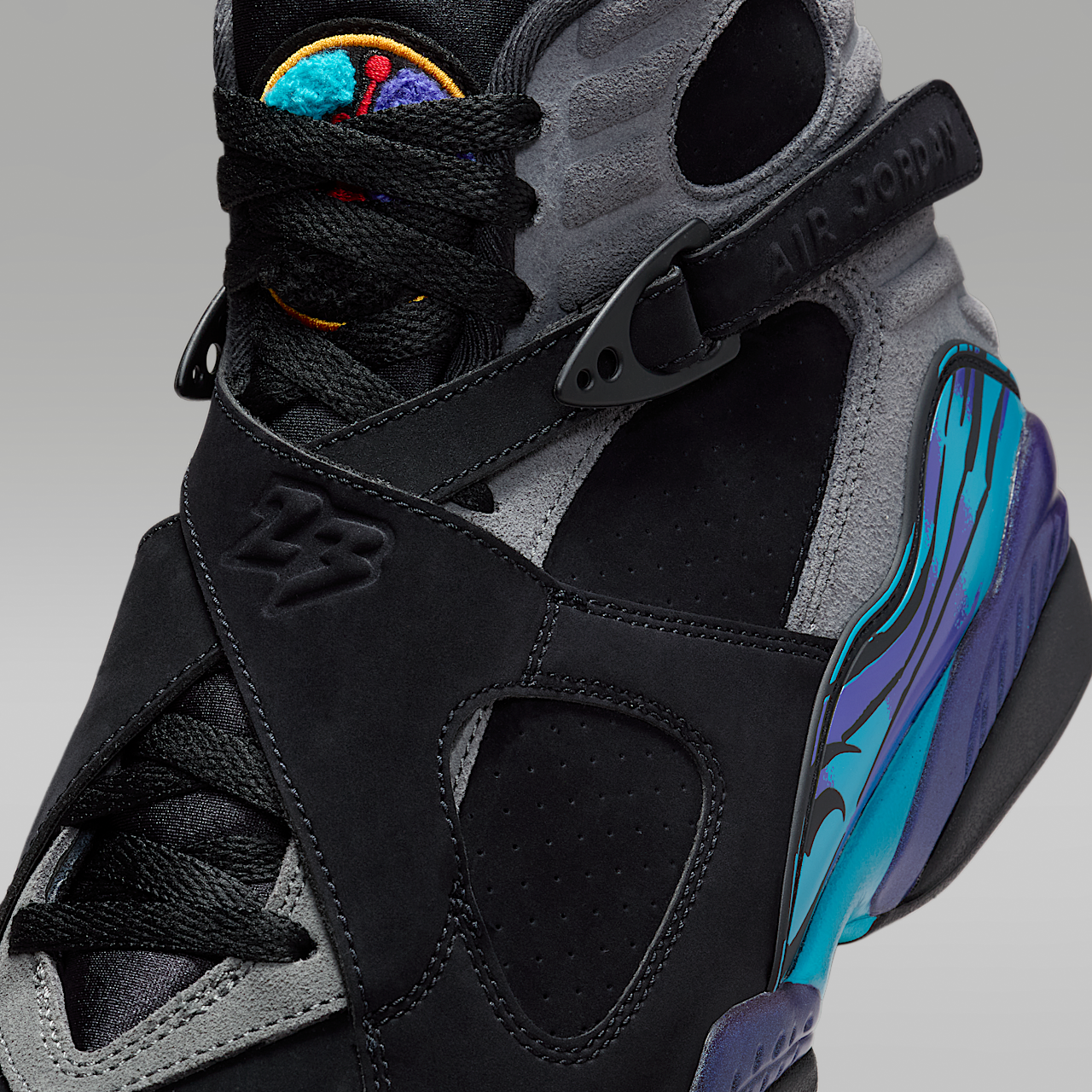 NIKE AIR JORDAN 8 Retro 2025 Basketball Shoes Mens Size 12‎ Aqua Black B GRADE NIKE AIR JORDAN 8 Retro 2025 B Grade Basketball Shoes Mens  main image 2