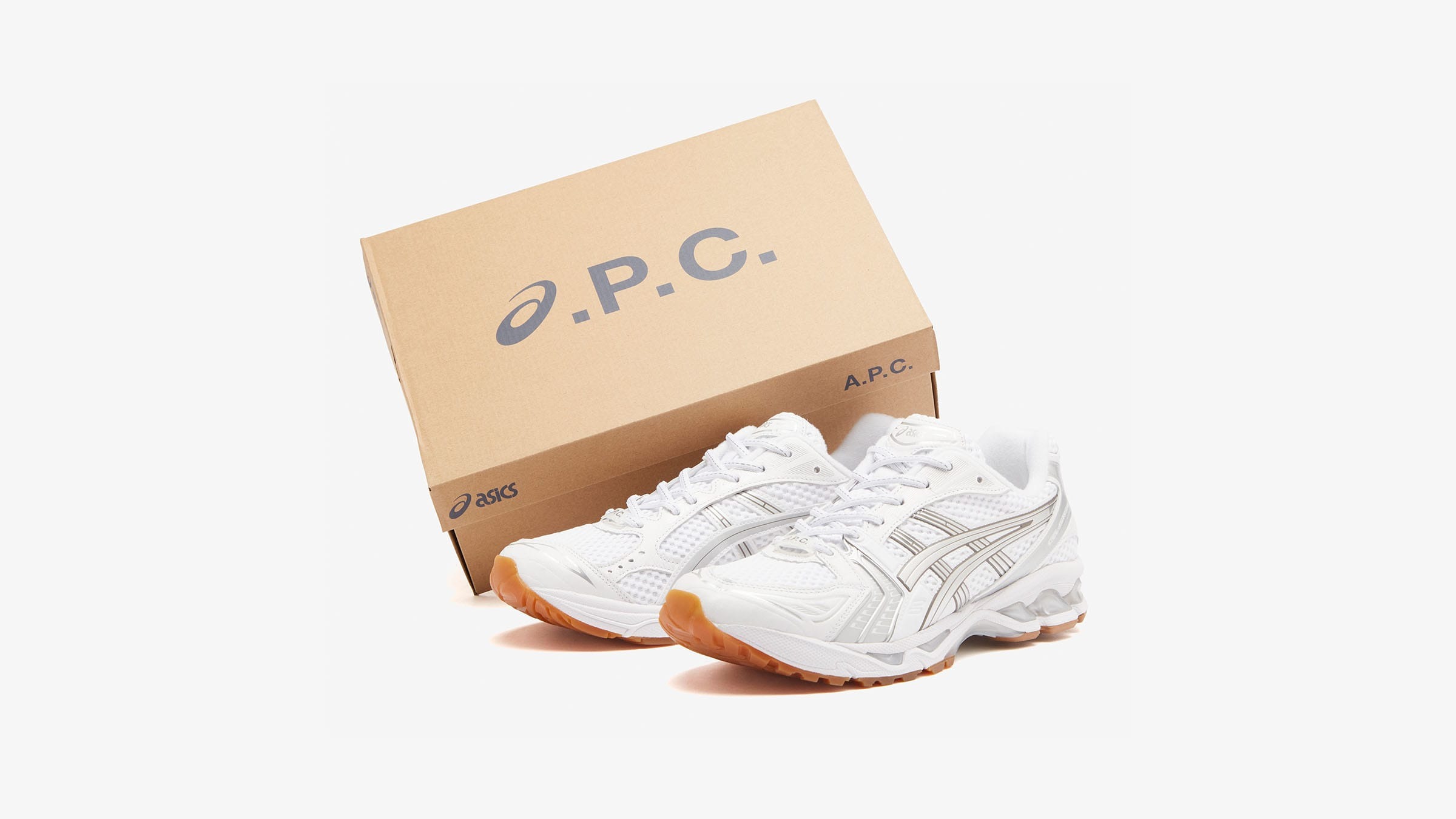 A.P.C. × Asics Gel-Kayano 14 \"White/Pure A.P.C. × Asics Gel-Kayano 14 White Pure Silver 1203A727-100