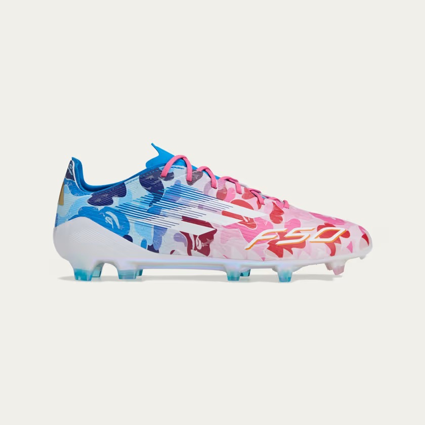 BAPE x adidas F50 Elite Clear Pink Icey Blue JS0573 | More Sneakers