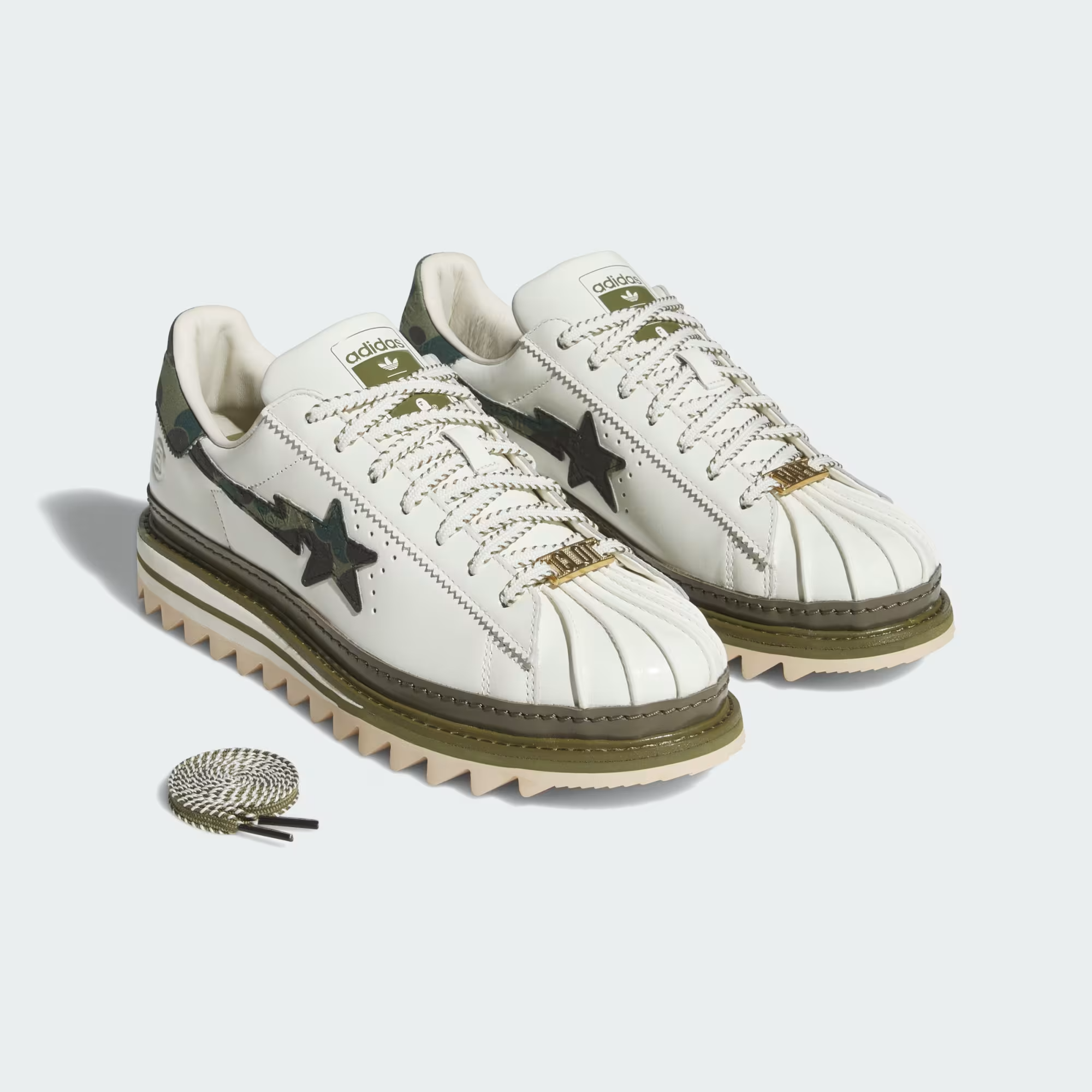 adidas gazelle silver green womens CLOT x BAPE x Adidas Superstar