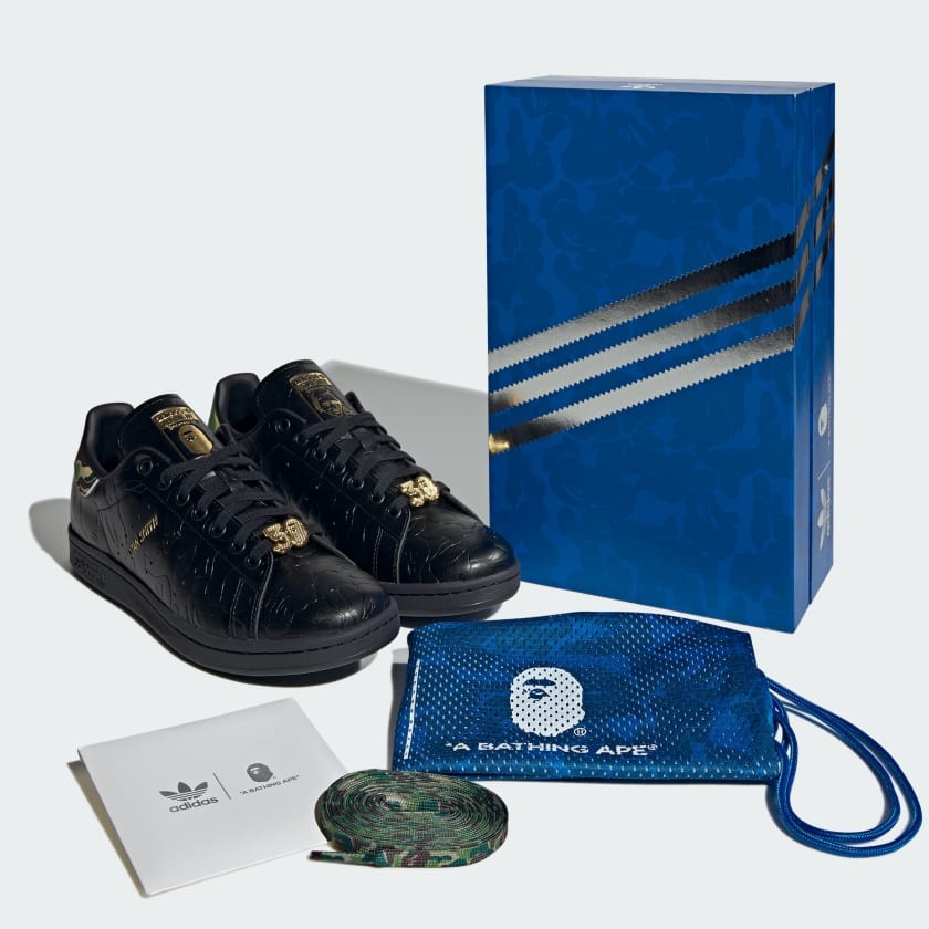 BAPE x adidas Stan Smith 30th Anniversary Core Black IG1116 | More