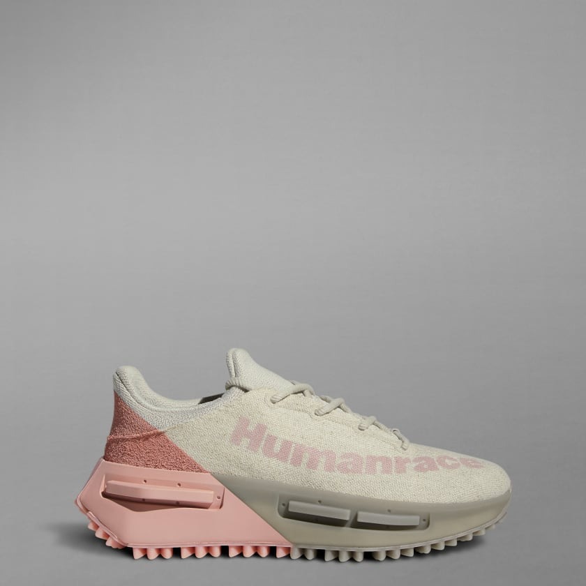 pink human race shoes