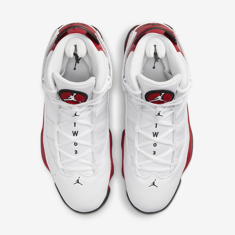 jordan 6 rings white university red