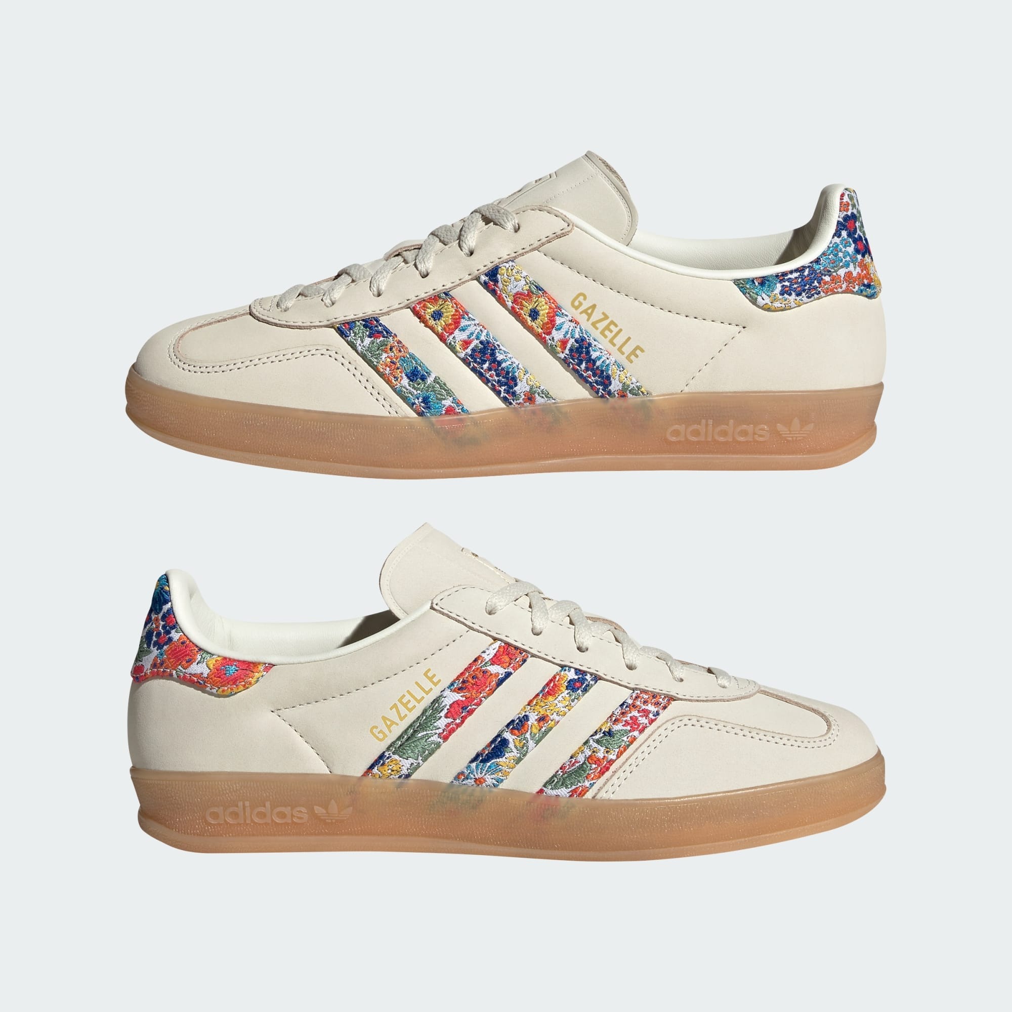 adidas gazelle silver green womens adidas Gazelle Indoor Liberty London Floral Embroidery Stripes main image 1