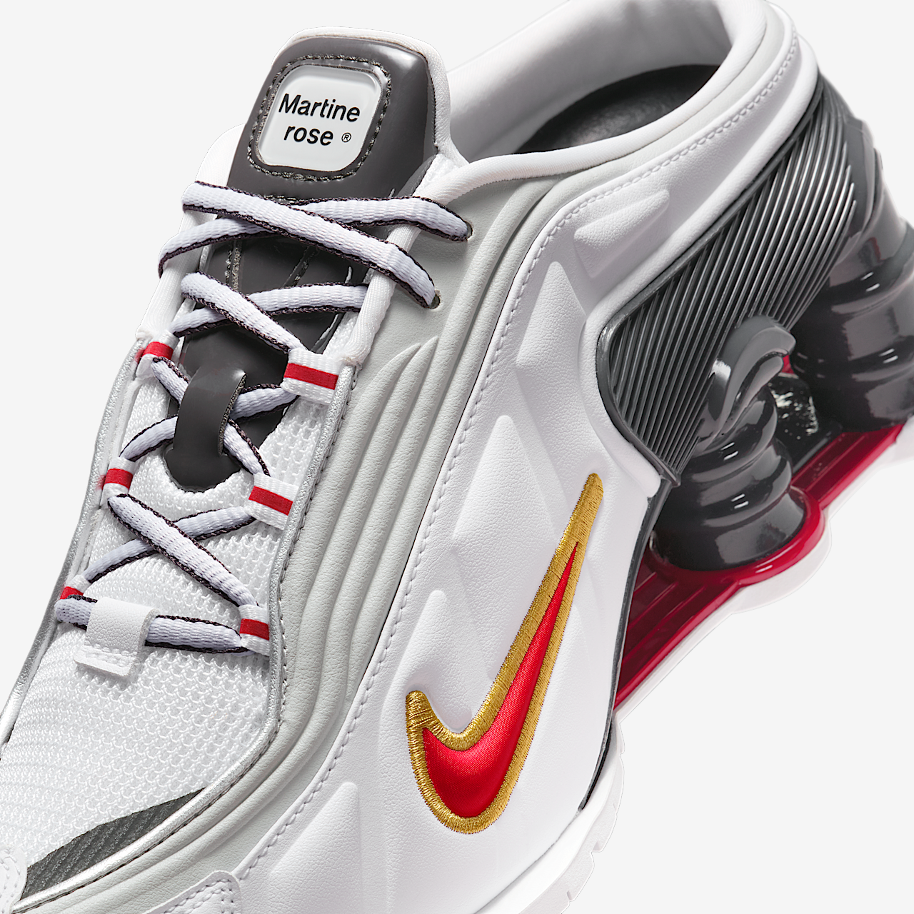 Martine Rose x Womens Nike Shox MR4 White Varsity Red IM5420-100