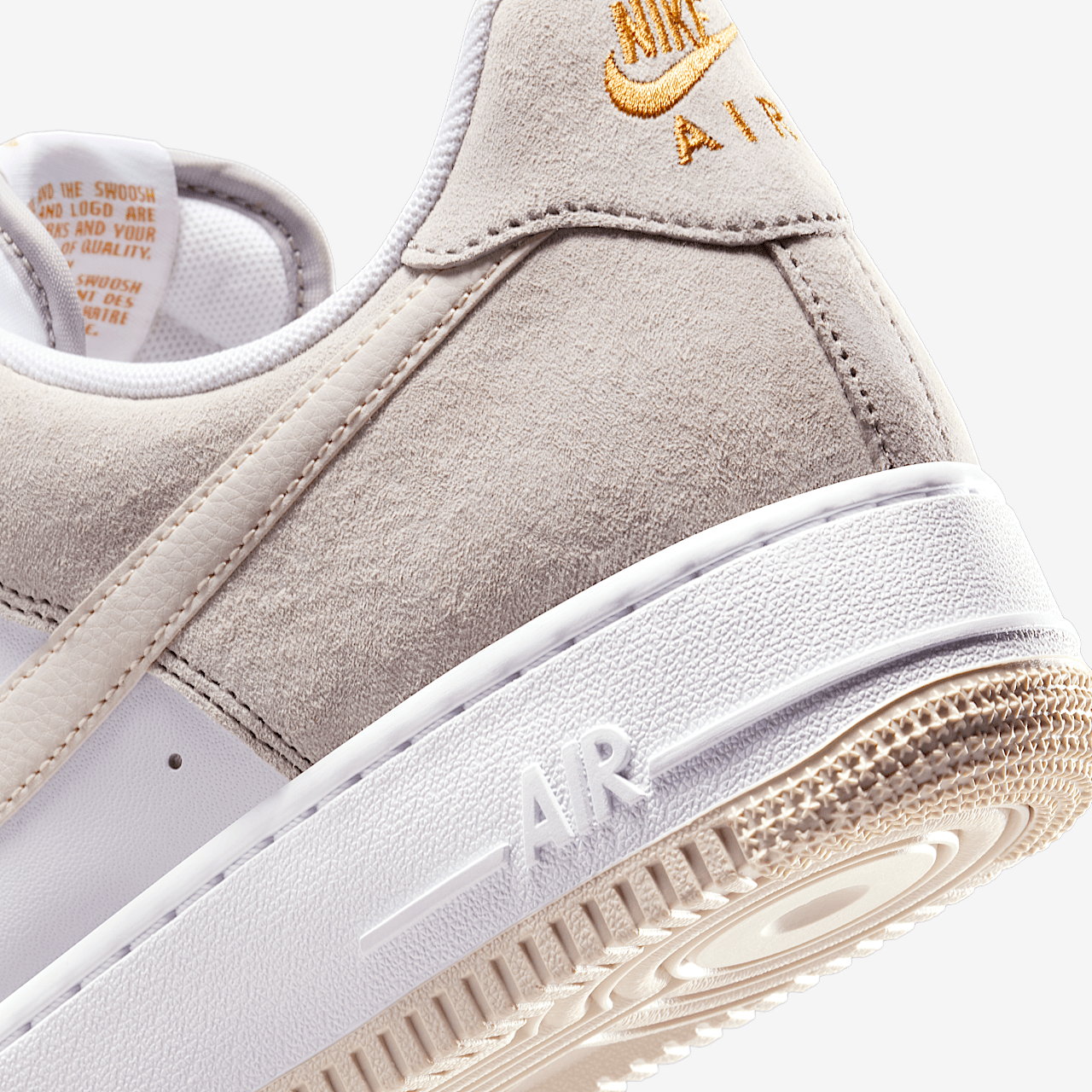 nike air force 1 07 grey gold