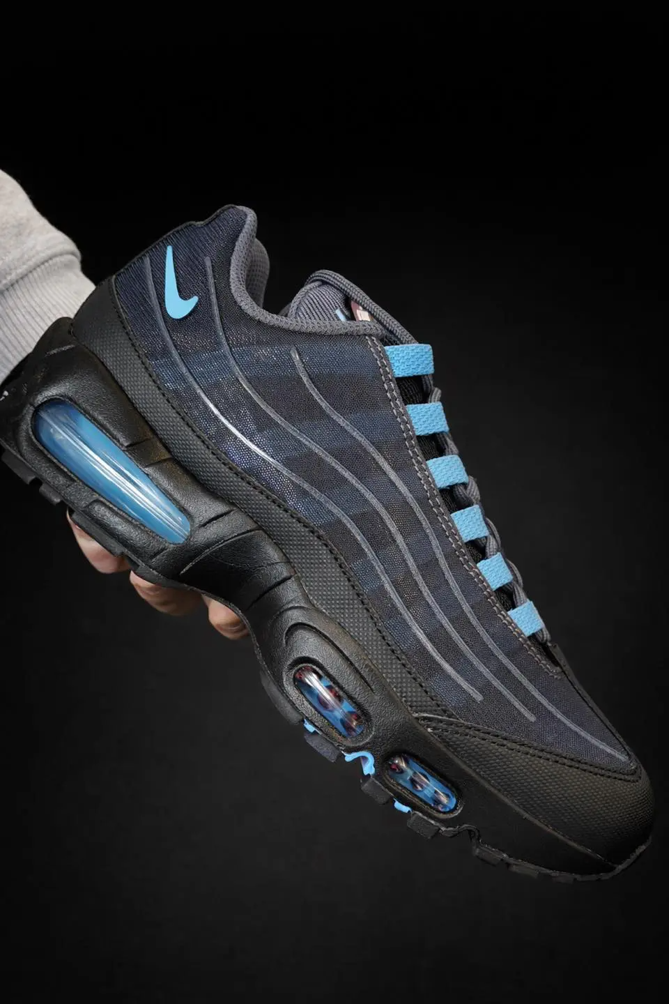Nike Air Max 95 Big Bubble Tech Black University Blue IH7853-002