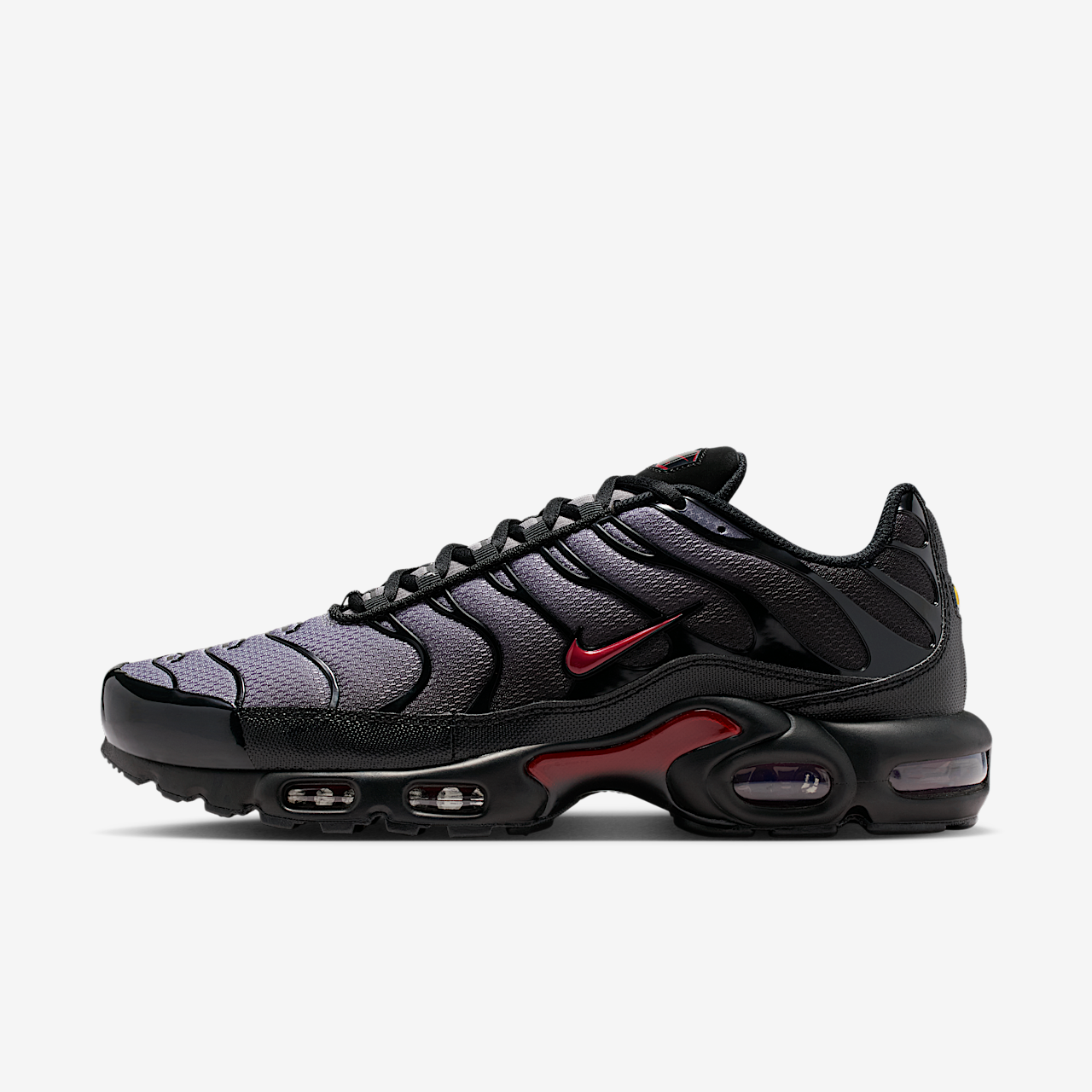 air max plus black dark grey hyper crimson