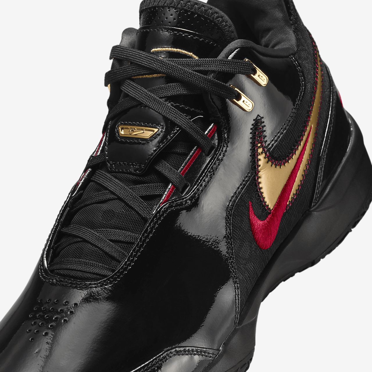 Nike Zoom LeBron NXXT GEN AMPD Black/Metallic Gold Basketball 9 FJ1566-001 NWOT Nike LeBron NXXT Gen AMPD Black University Red Metallic Gold  main image 4