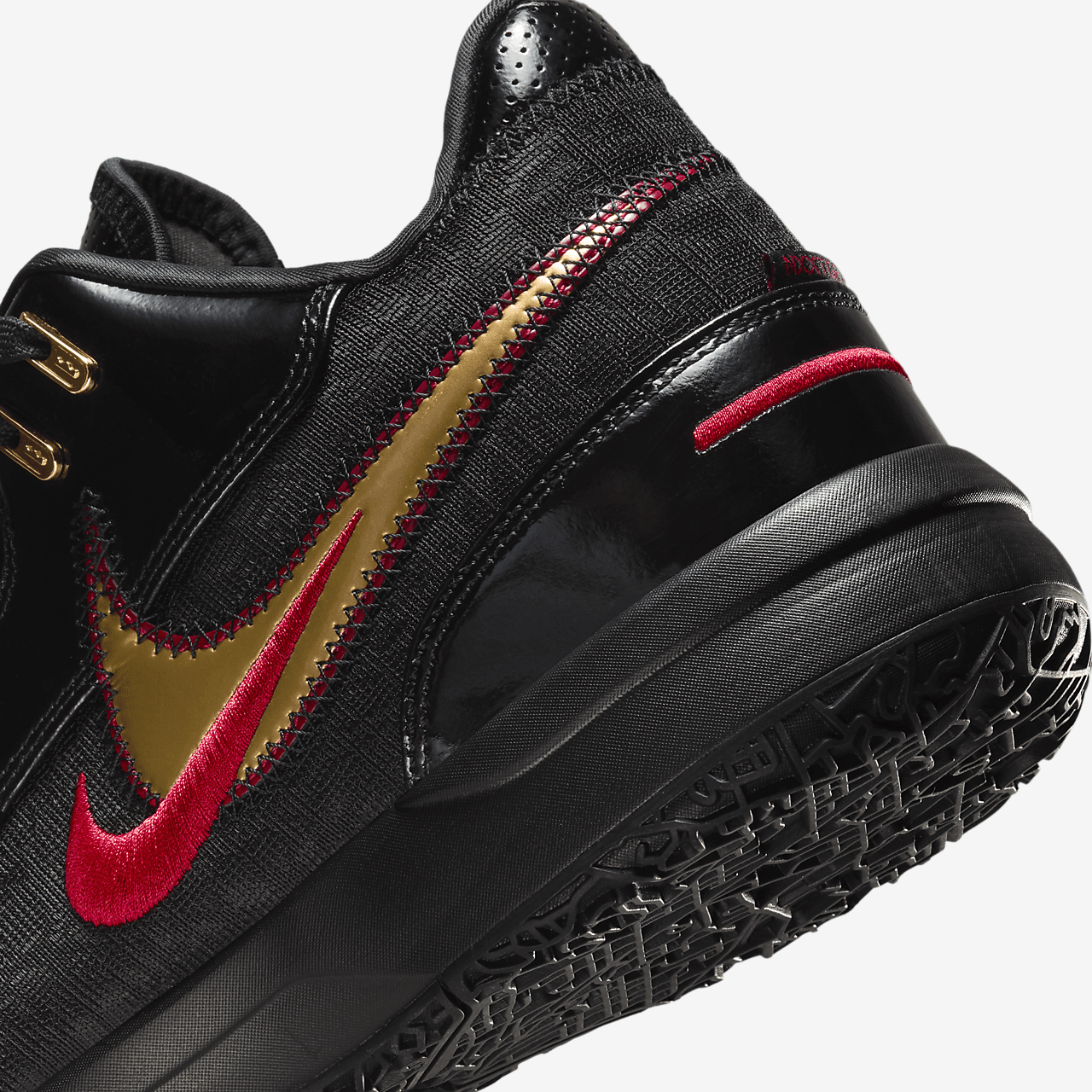 Nike LeBron NXXT Gen AMPD Black University Red Metallic Gold 