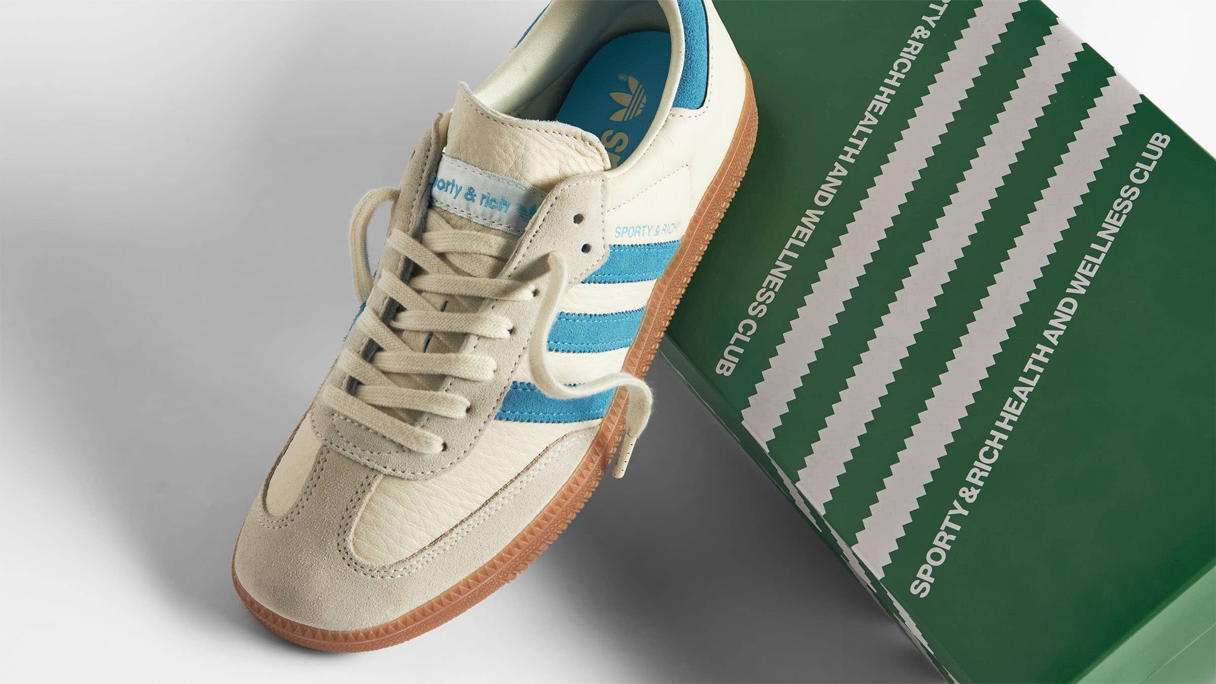 Sporty & Rich x adidas Originals Samba OG Cream White Blue