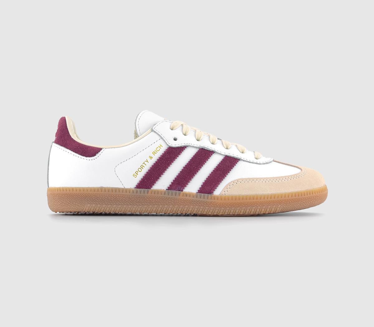adidas gazelle silver green womens adidas Samba Sporty & Rich White Collegiate Burgundy Trainers UK 7.5 EU  40.5 👠
