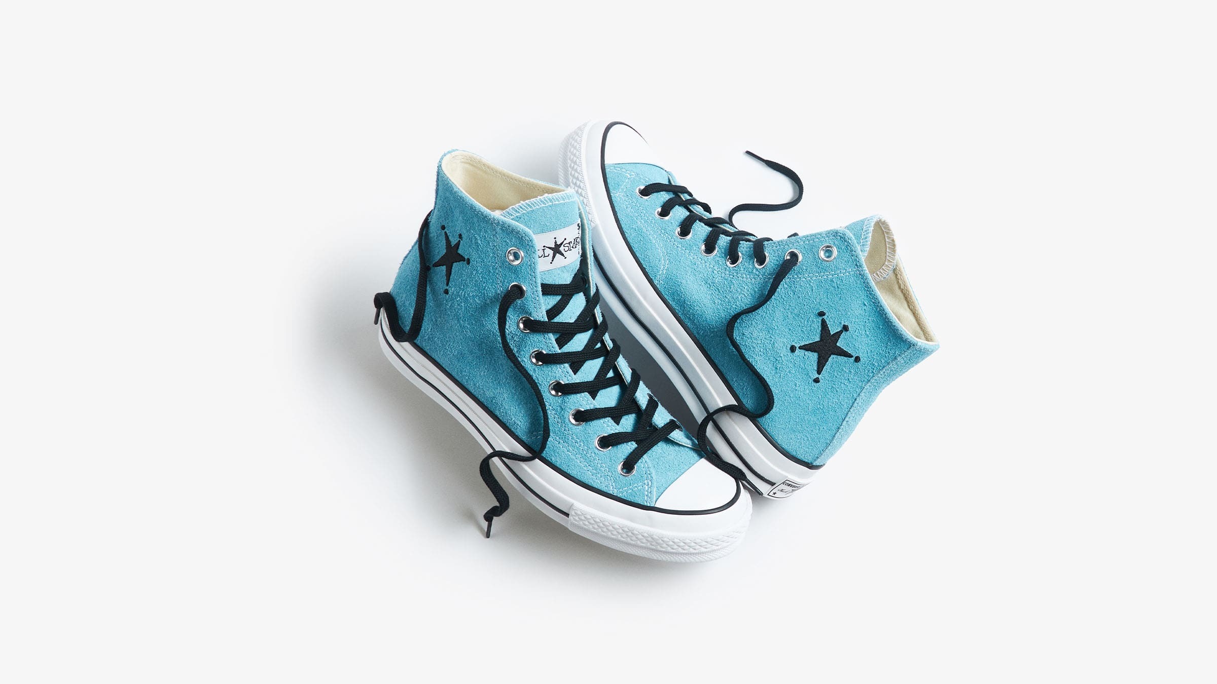 Stüssy x Converse Chuck 70 High Sky Blue A07663C | More Sneakers