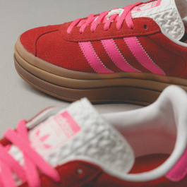 Womens adidas Originals Gazelle Bold Collegiate Red Lucid Pink
