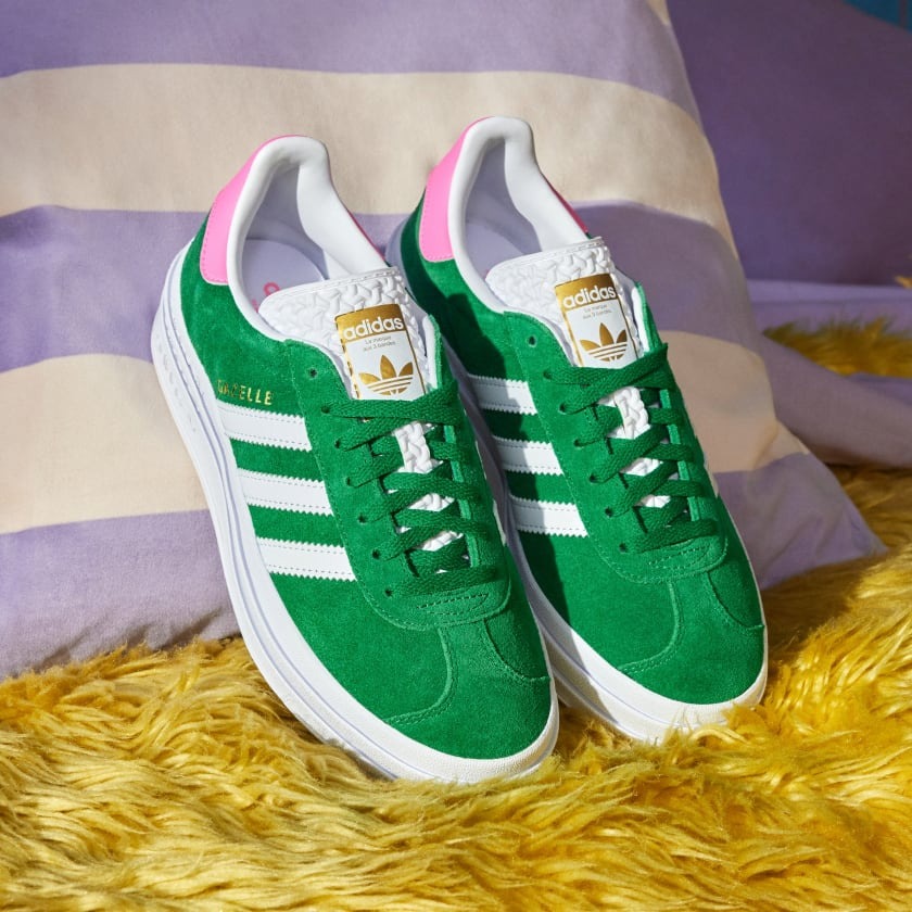 adidas gazelle silver green womens Women's Adidas Originals Gazelle Indoor Shoe "Collegiate Green Lucid P   The Closet Inc