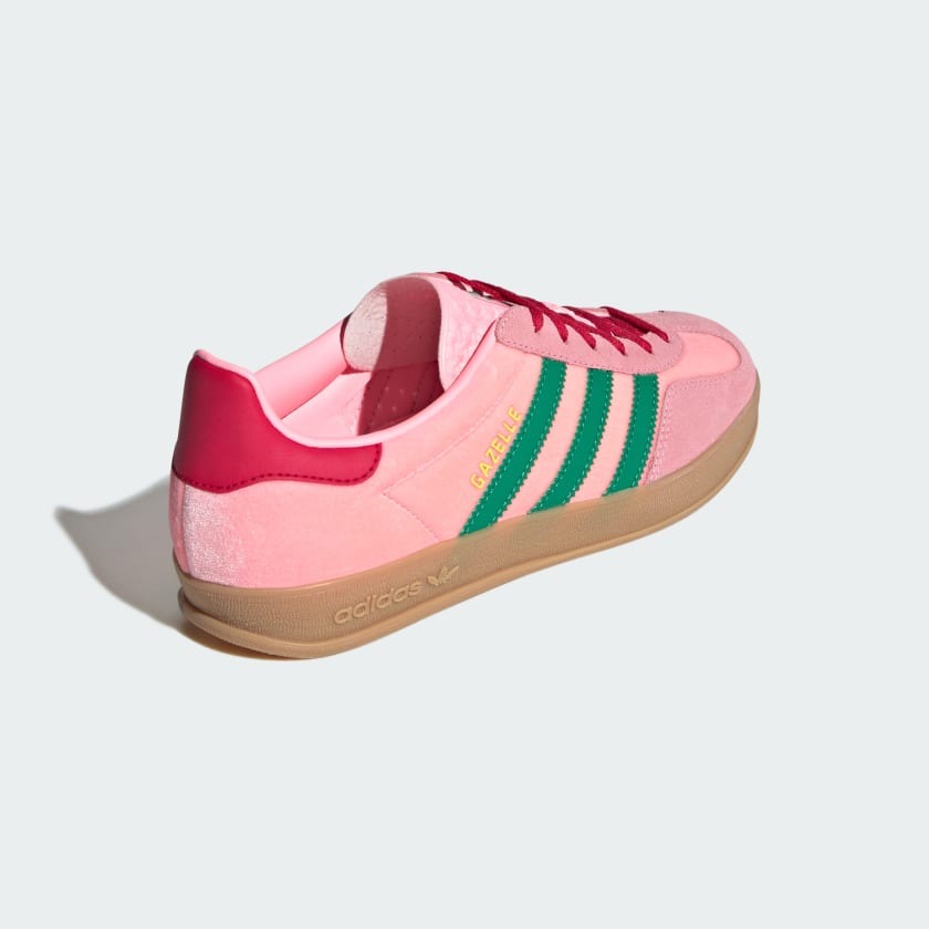 Womens adidas Originals Gazelle Indoor Court Green Glow Pink