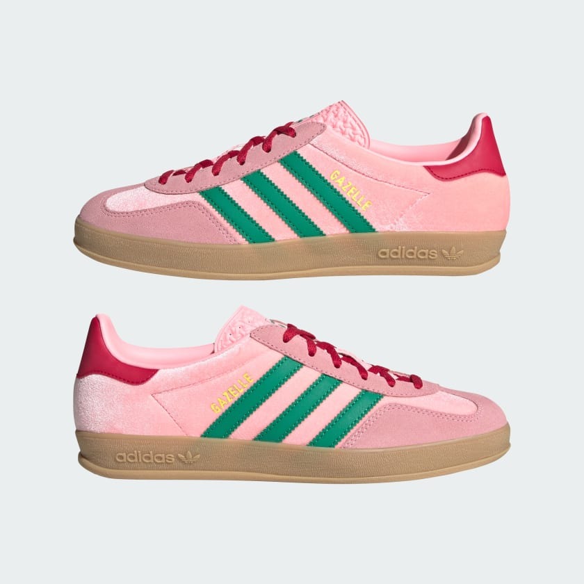 Womens adidas Originals Gazelle Indoor Court Green Glow Pink