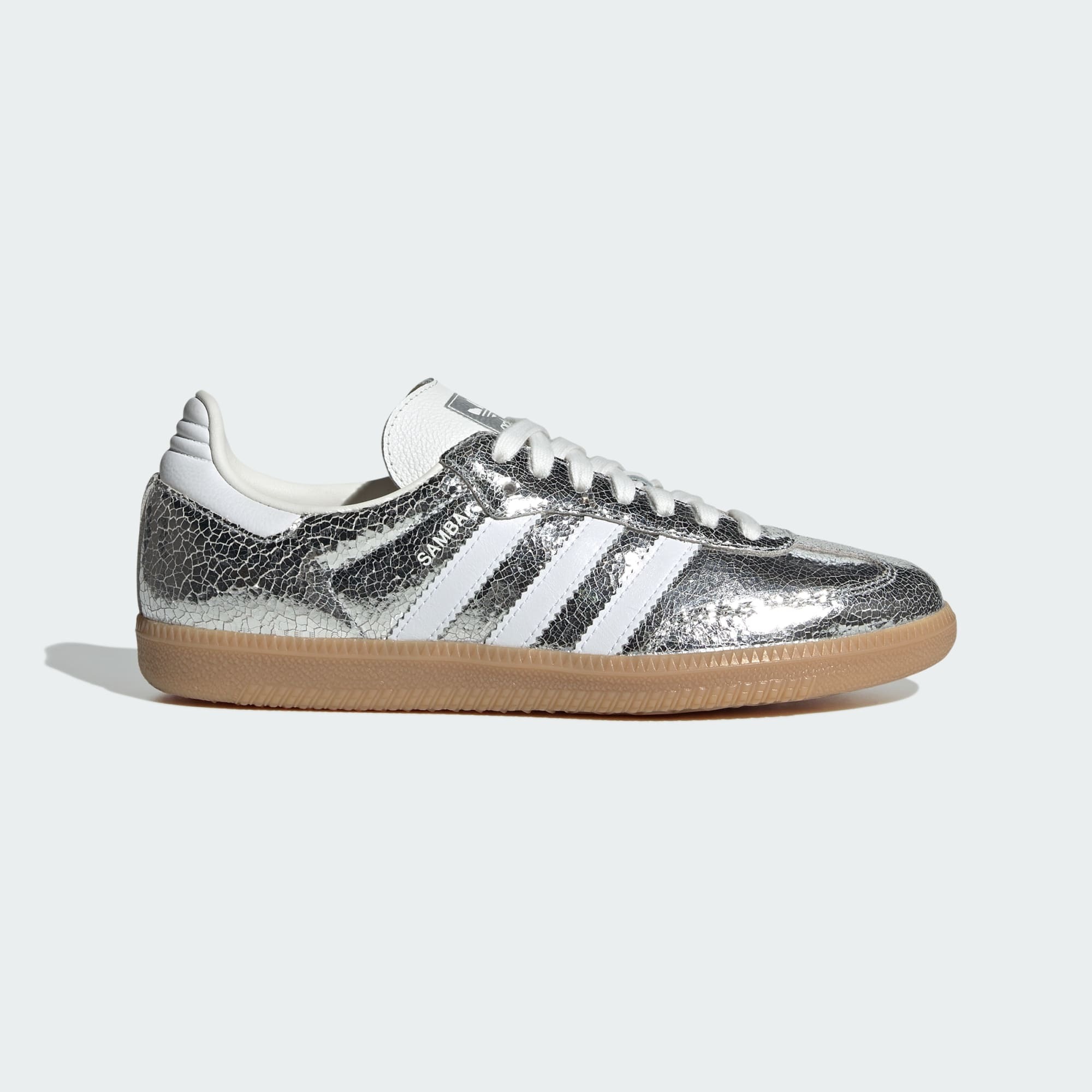 Womens adidas Originals Samba OG Silver Metallic Crackled