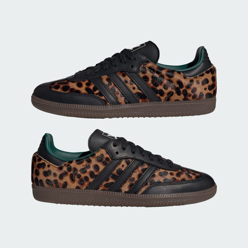 Womens adidas Originals Samba OG Black Green Leopard JI2735