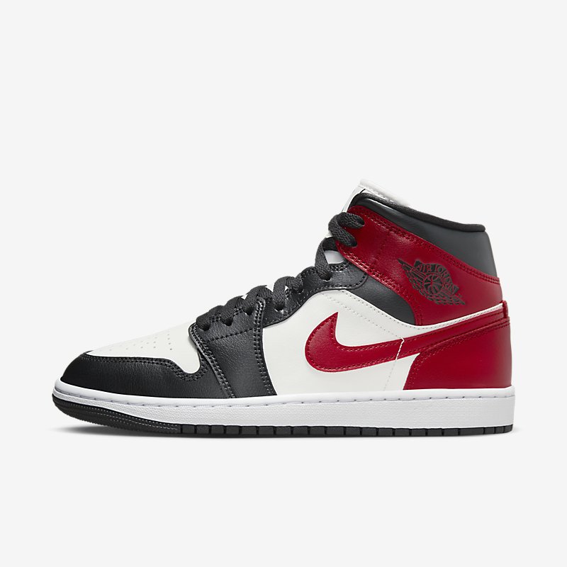 Womens Air Jordan 1 Mid Black Toe BQ6472-160 | More Sneakers