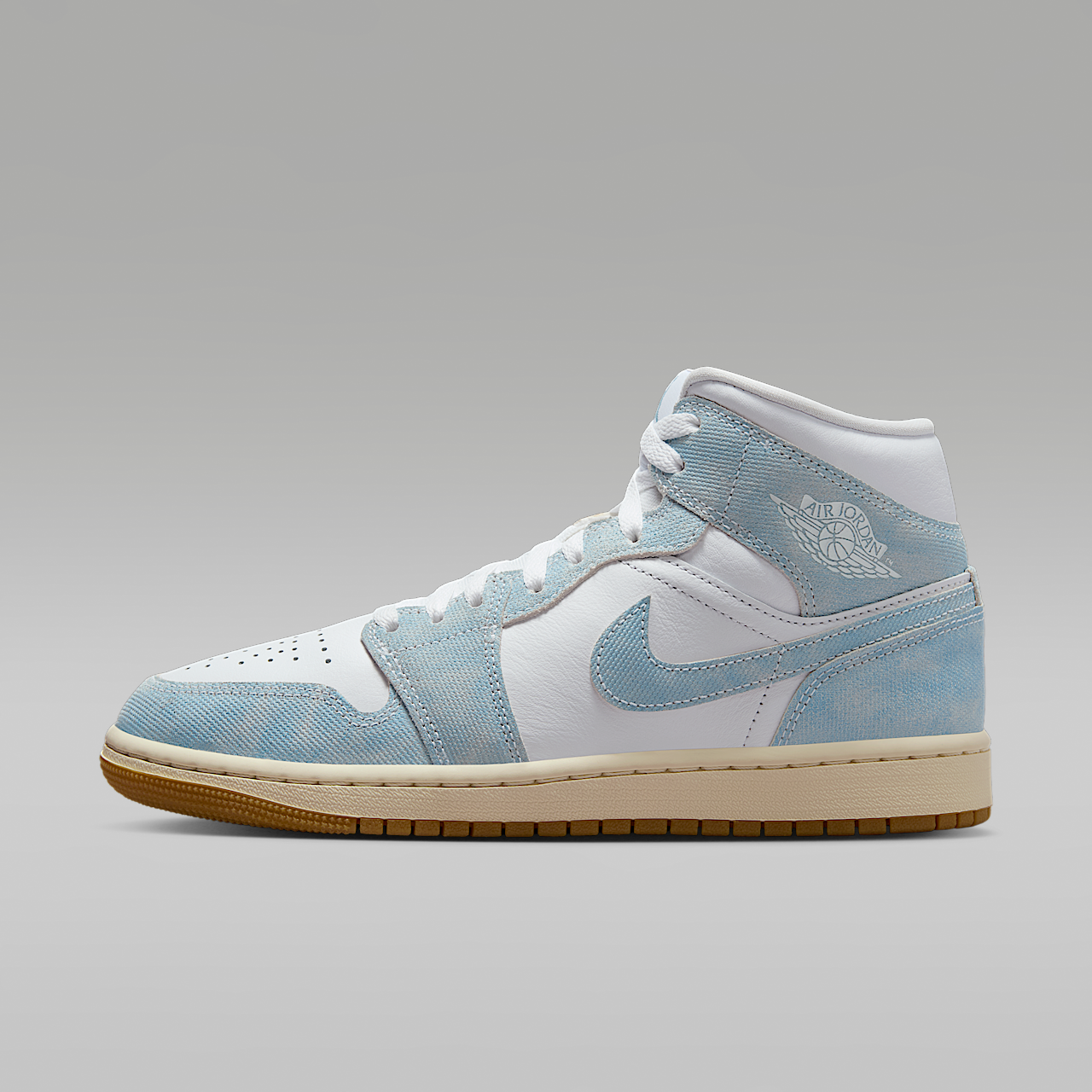 Womens Air Jordan 1 Mid SE Denim White Worn Blue HQ2005-100
