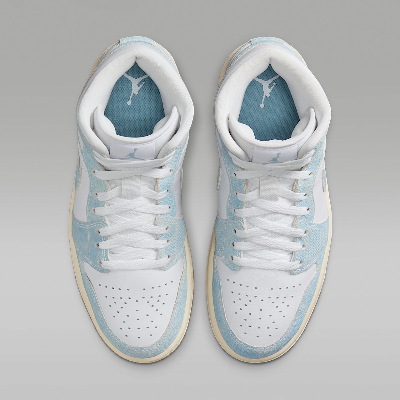 Womens Air Jordan 1 Mid SE Denim White Worn Blue HQ2005-100