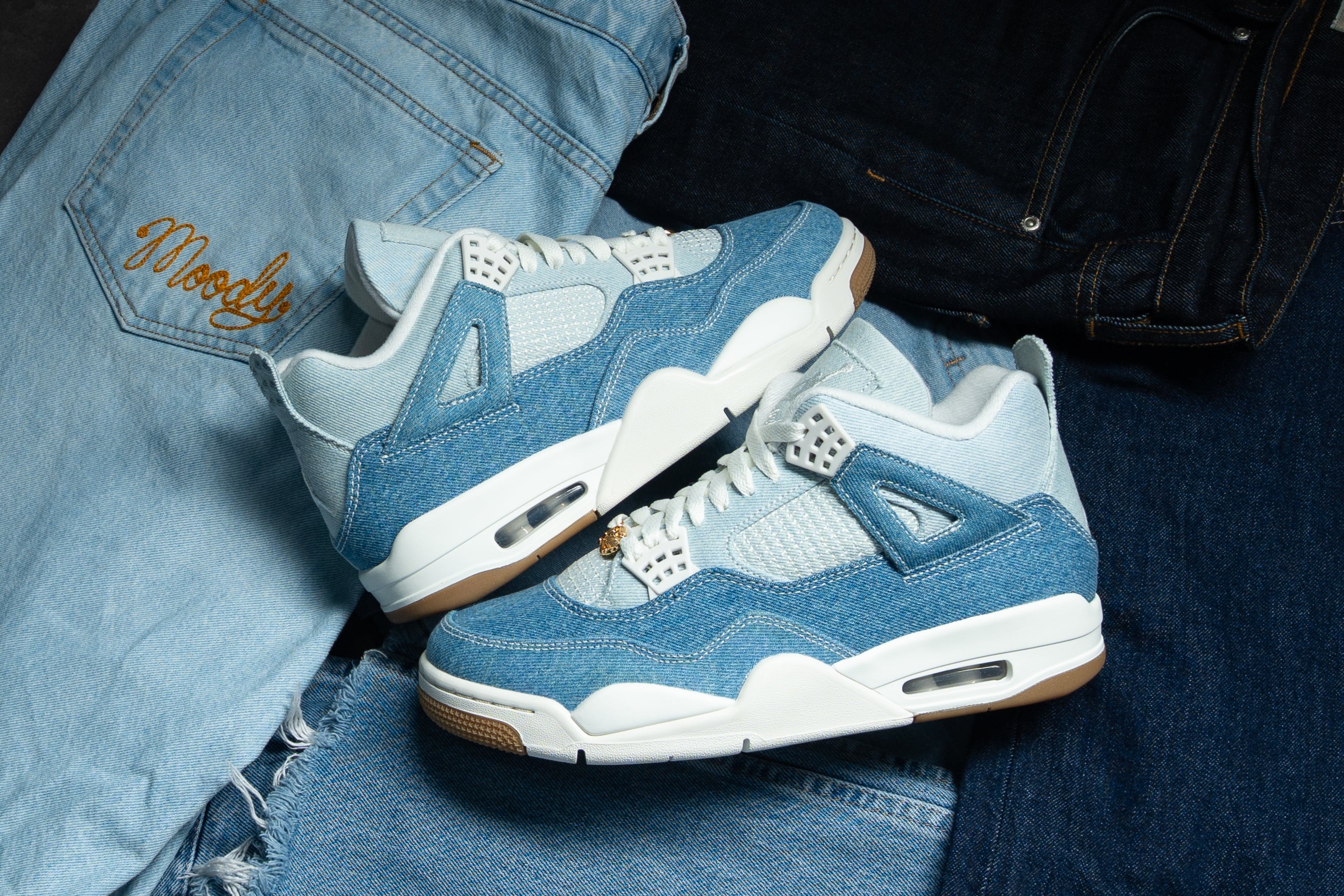 Womens Air Jordan 4 Retro TEX Worn Blue Denim IB6716-100 | More