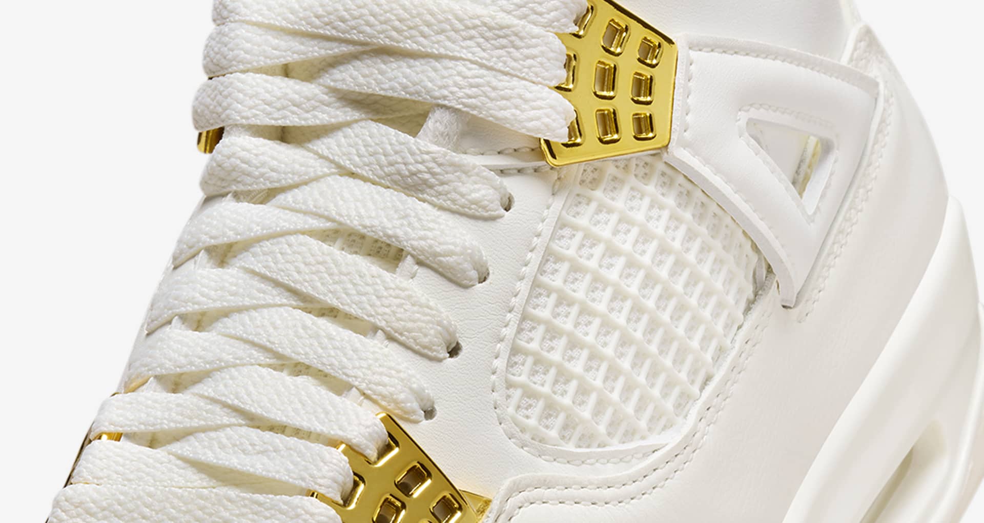Womens Air Jordan 4 Retro White Metallic Gold AQ9129-170 | More 