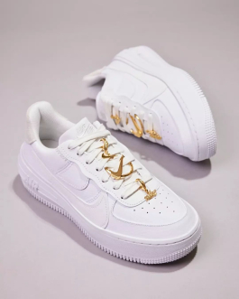 NIKE ☆ Air Force 1 PLT.AF.ORM llic Gold The Nike Air Force 1 PLT.AF.ORM Bling | First Look — CNK